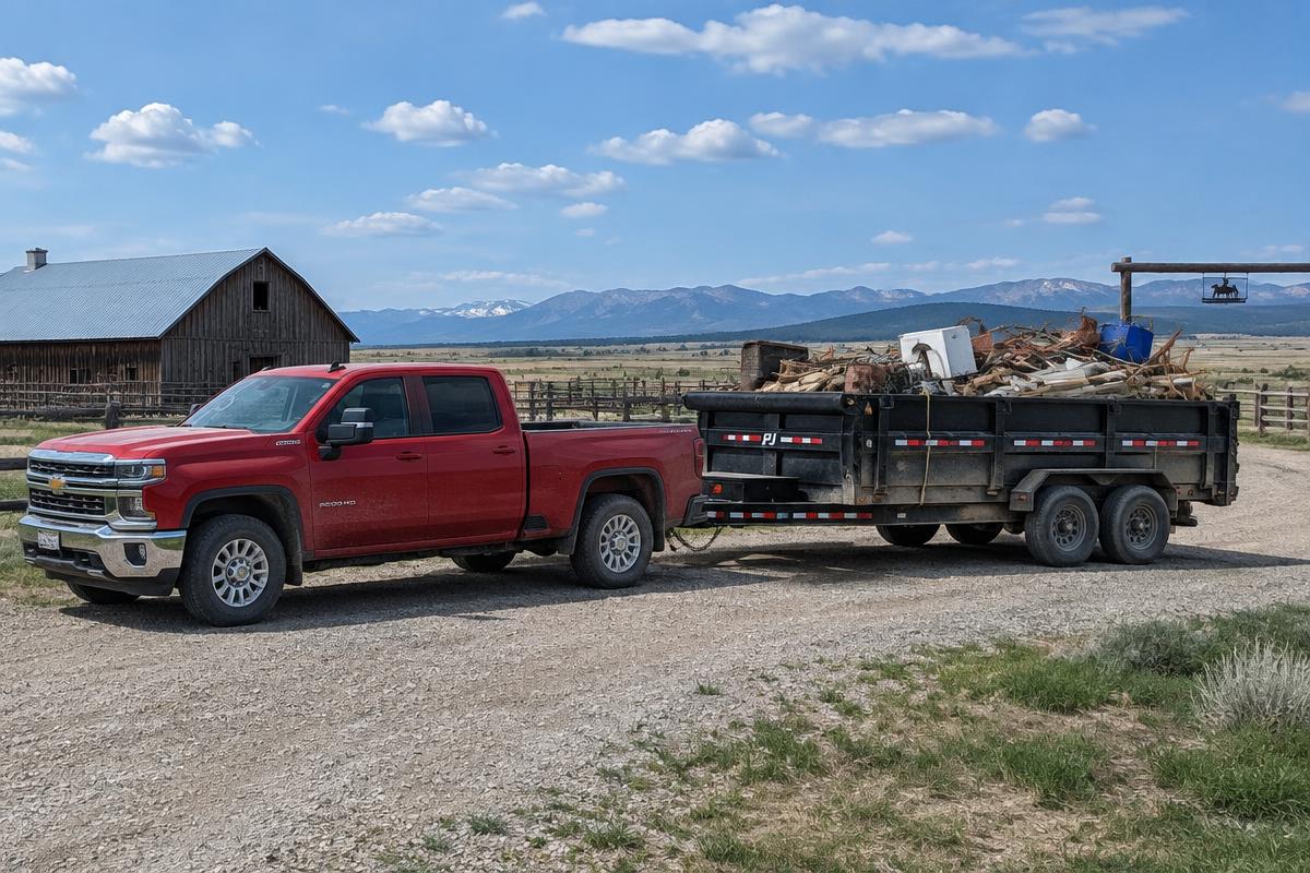 Rural property cleanout with scrap metal and lumber in Elizabeth, CO